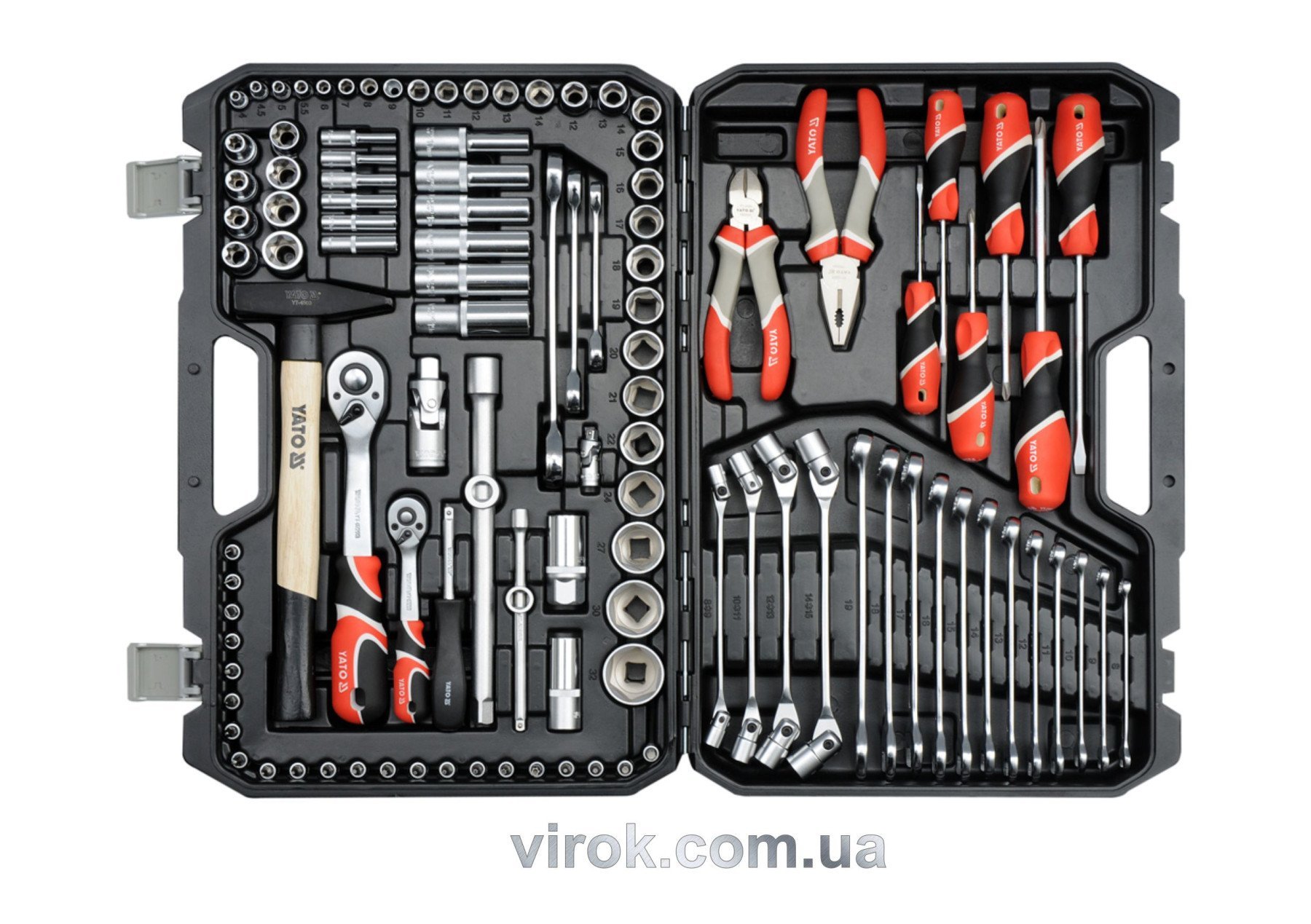 YATO Набір головок торцевих YATO : квадрат 1/2", 1/4" з інструментами, насадками. 109 шт.  | YT-3889