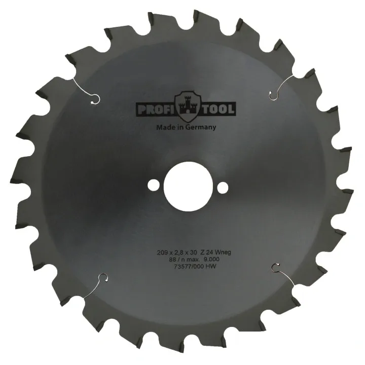 Диск пильный по дереву 210х2.8х1.8х30 мм, Z=24, форма зуба Wneg (ATBneg), поперечный рез PROFITOOL
