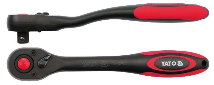 YATO Тріщатка YATO : квадрат 1/4", 72T, L= 144 мм, вигнута ручка покрита пластиком  | YT-0293