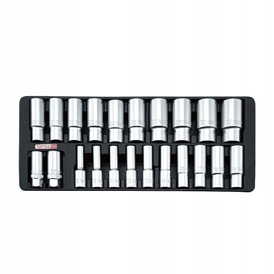Набор головок длинных 1/2" 8-32мм  22ед. (в ложементе) TOPTUL GAAT2202