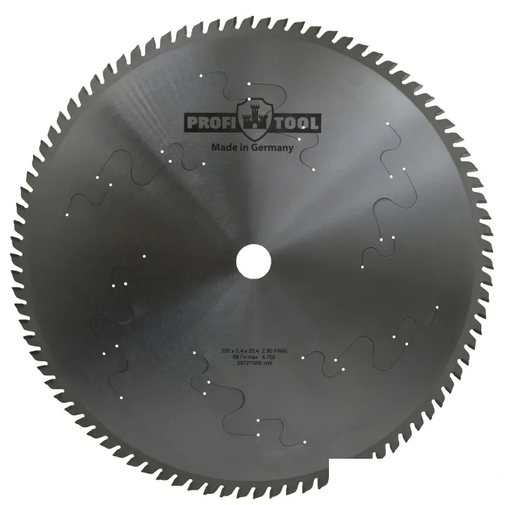 Диск пиляльний 355х2,4х2,0х25,4 мм, Z=90, форма зубця FWW, нахил зубця 10°, 2135502 PROFITOOL