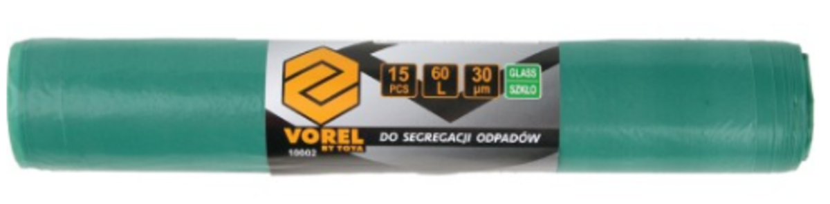 VOREL Торбинки для скляних відходів , 60 л. 15 шт  | 10002