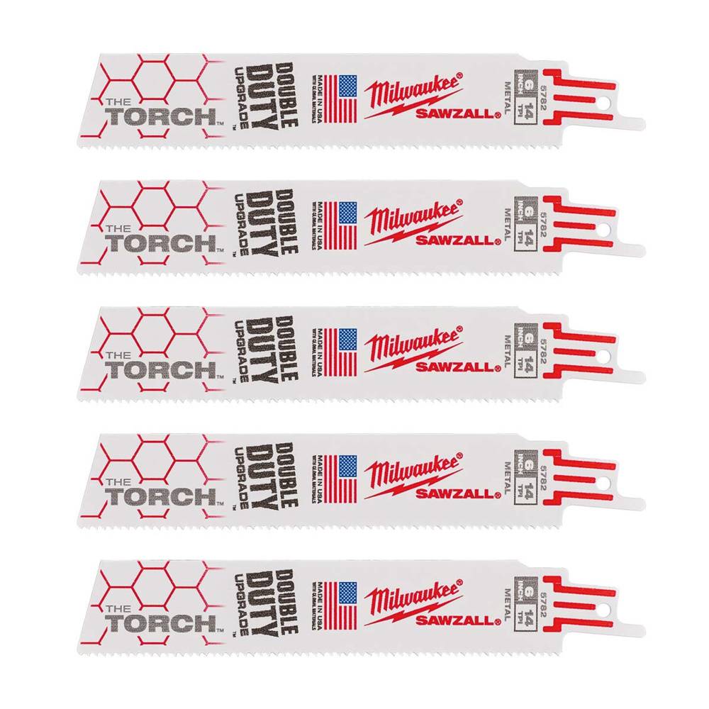MILWAUKEE Полотно для шабельних пил TORCH, 150х1,8мм, (5шт), (метал)