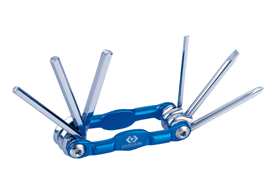 KING TONY Алюминиевый складной мультитул, 6 предметов (снят с производства) | 20306PR