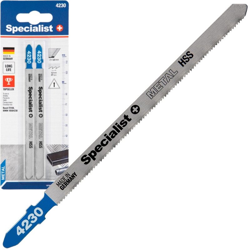 Specialist+ 63-4230 Набір полотен для лобзика по металу GL132/VL110 мм