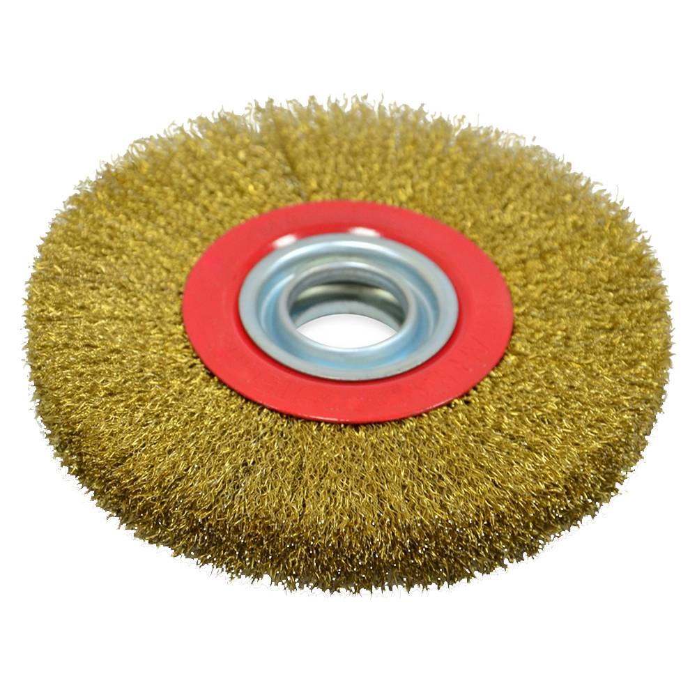 Щітка крацовка стовщена дискова, латунна, 200х32мм Spitce | 18-075
