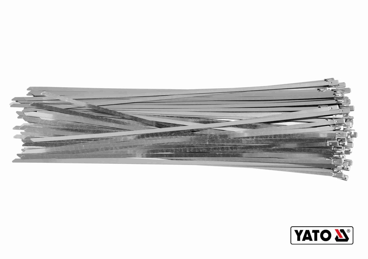 YATO Хомут затискний YATO : смужка- 4.6 х 500 мм з нержавіючої сталі, пак. 100 шт  | YT-70567