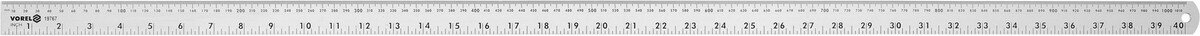 VOREL Лінійка алюмінієва , l= 1 м, w= 28 мм з дюймовою і метричною шкалами  | 19767
