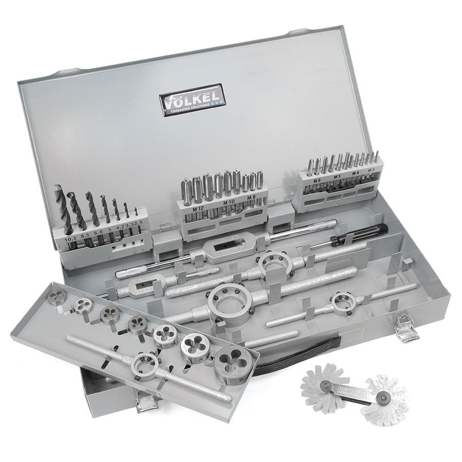 VÖLKEL Набір мітчик та плашок HSS-G М3-12 25х9 мм