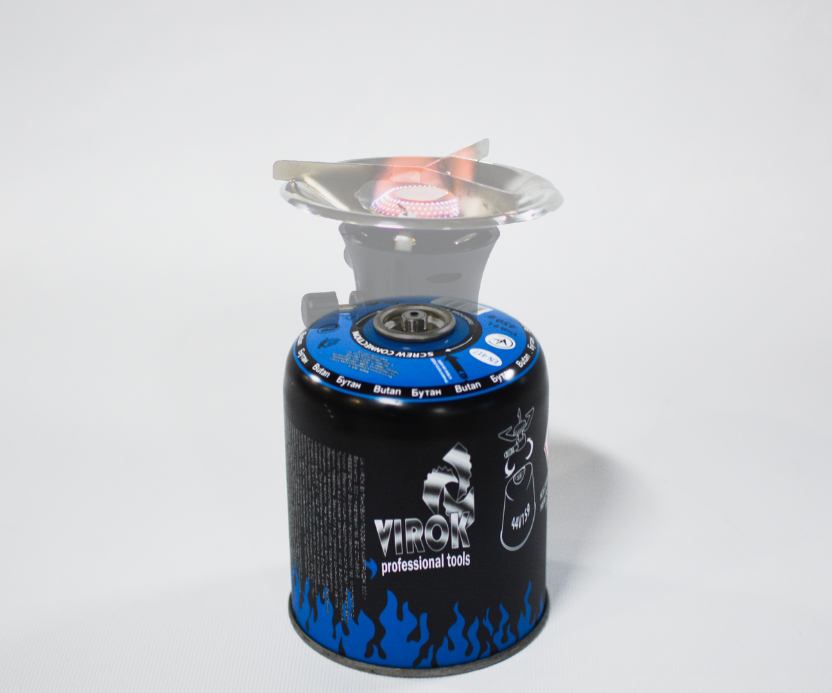 VIROK Балон газовий 1-разовий з різьбою (7/16) 450g/900ml. для плит/кемпінгу (EN417)  | 44V159