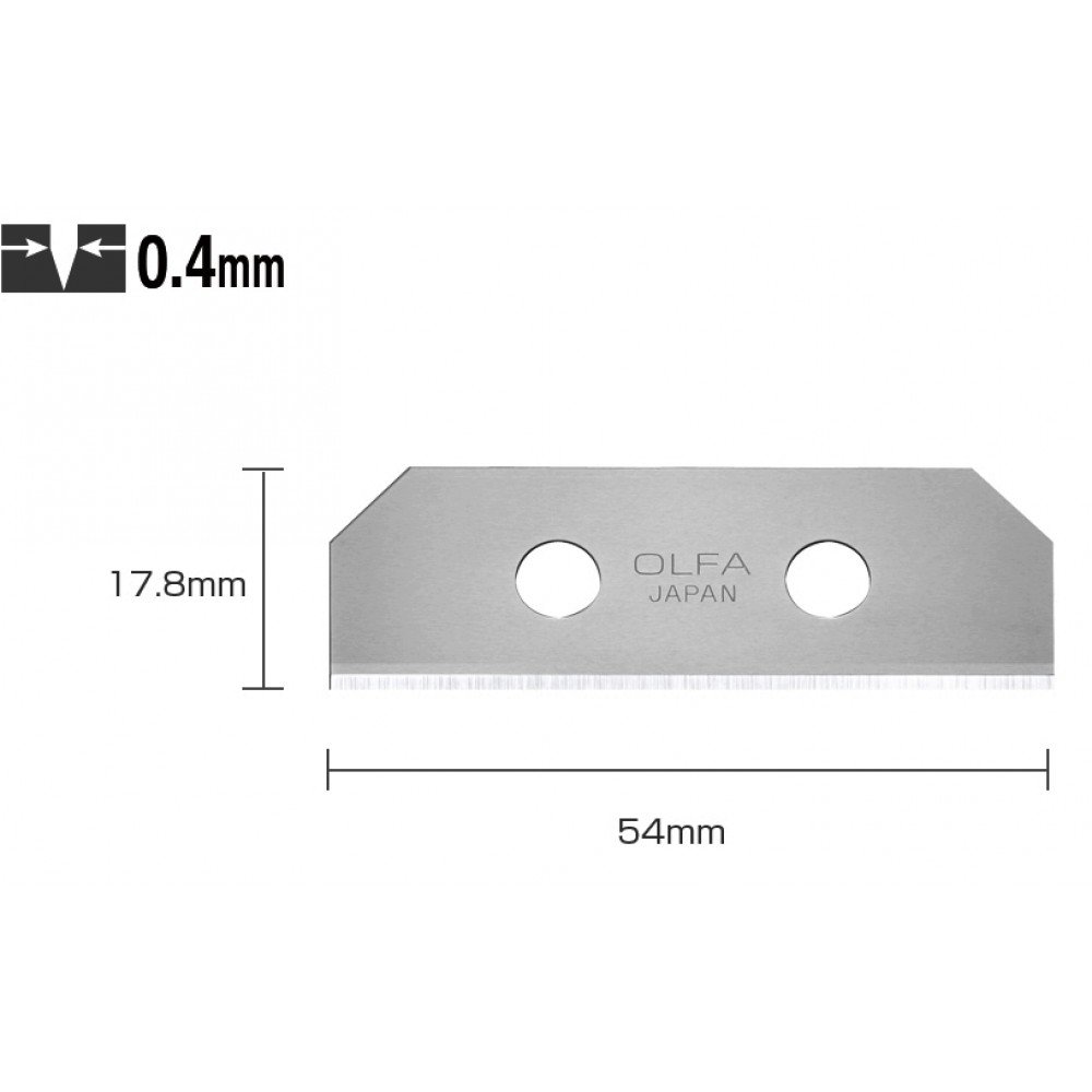 Лезвие OLFA SKB-8/10B 18х54х0.4мм 10шт, точное двустороннее лезвие для SK-8 (647513)