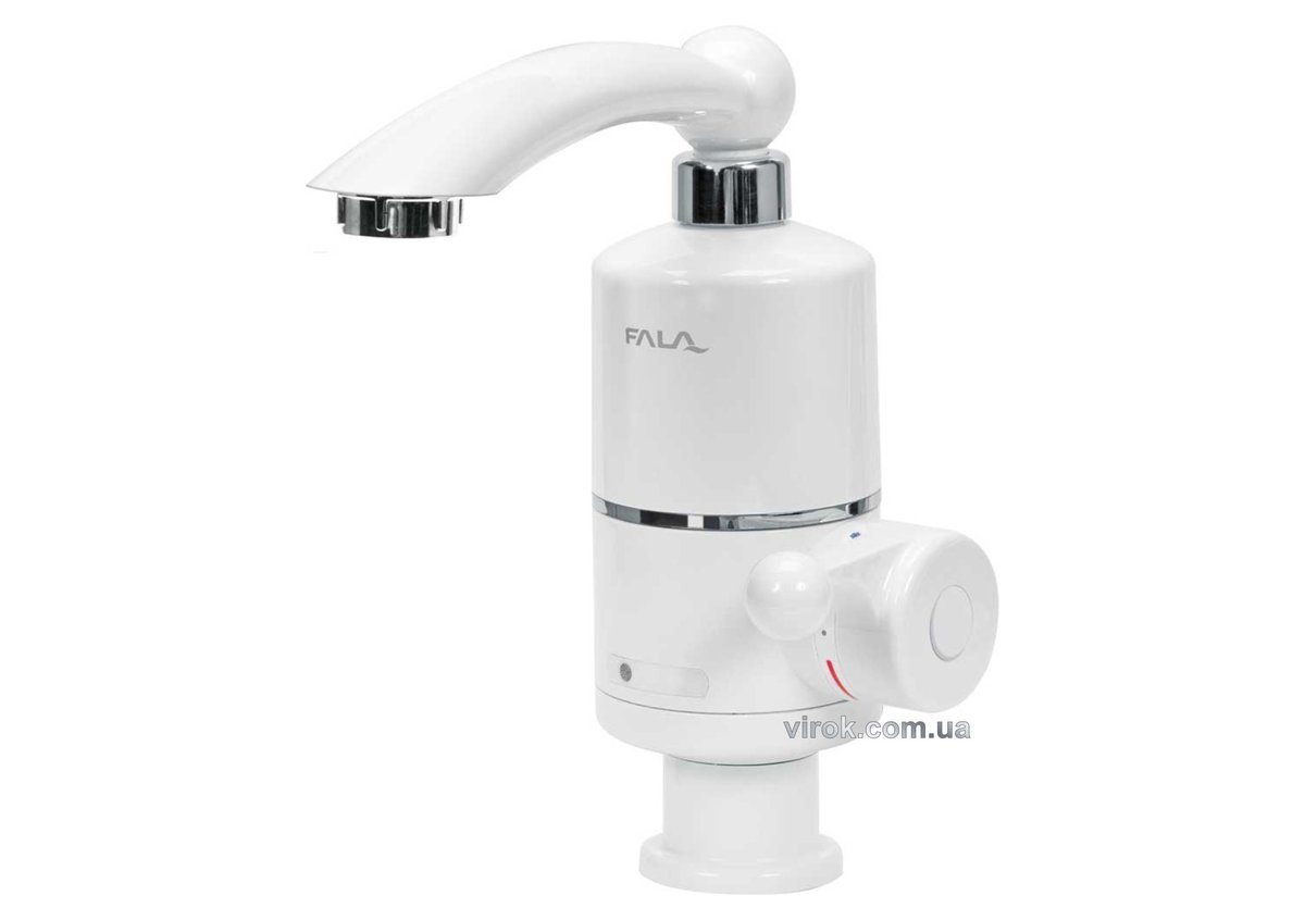 FALA Нагрівач води проточної мереж. до 60°С,3кВт,тиск 0,04-0,6MPa, гусак l=10 см, нижнє під'єднання 