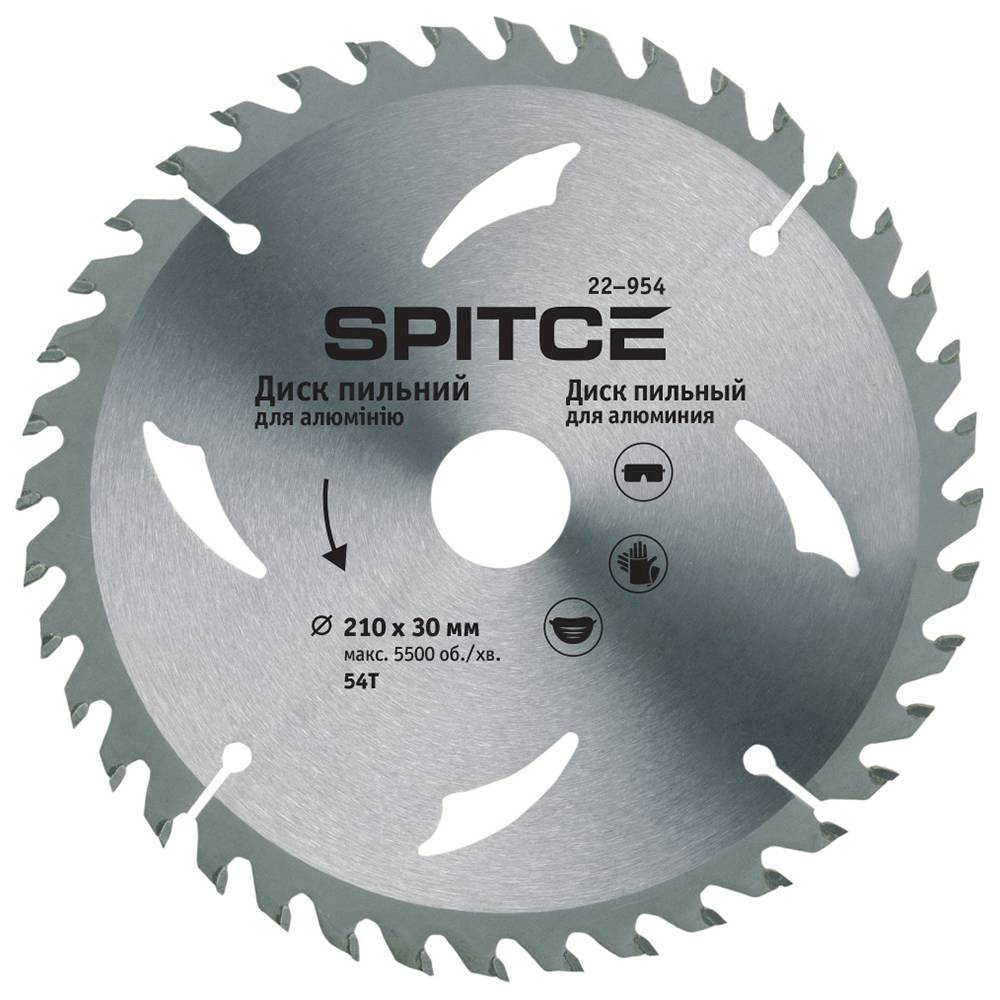 Диск пильний для алюмінію 180/30 60T з адаптером 30/20, 30/22,2 Spitce | 22-938