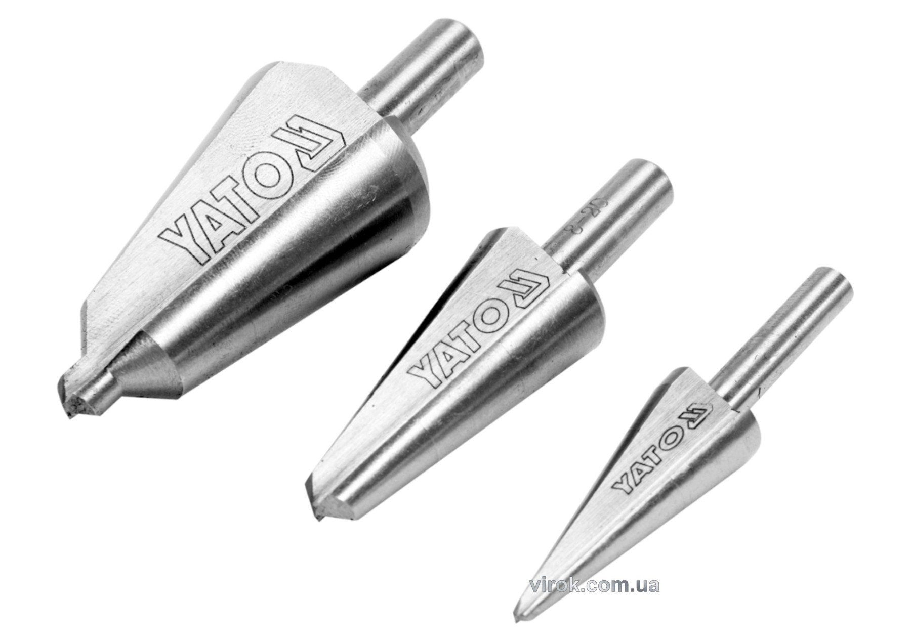 YATO Свердла конічні по металу і ПВХ YATO, HSS 4241, для отворів Ø=3-14мм, 8-20 мм, 16-3мм; 3 шт  | 