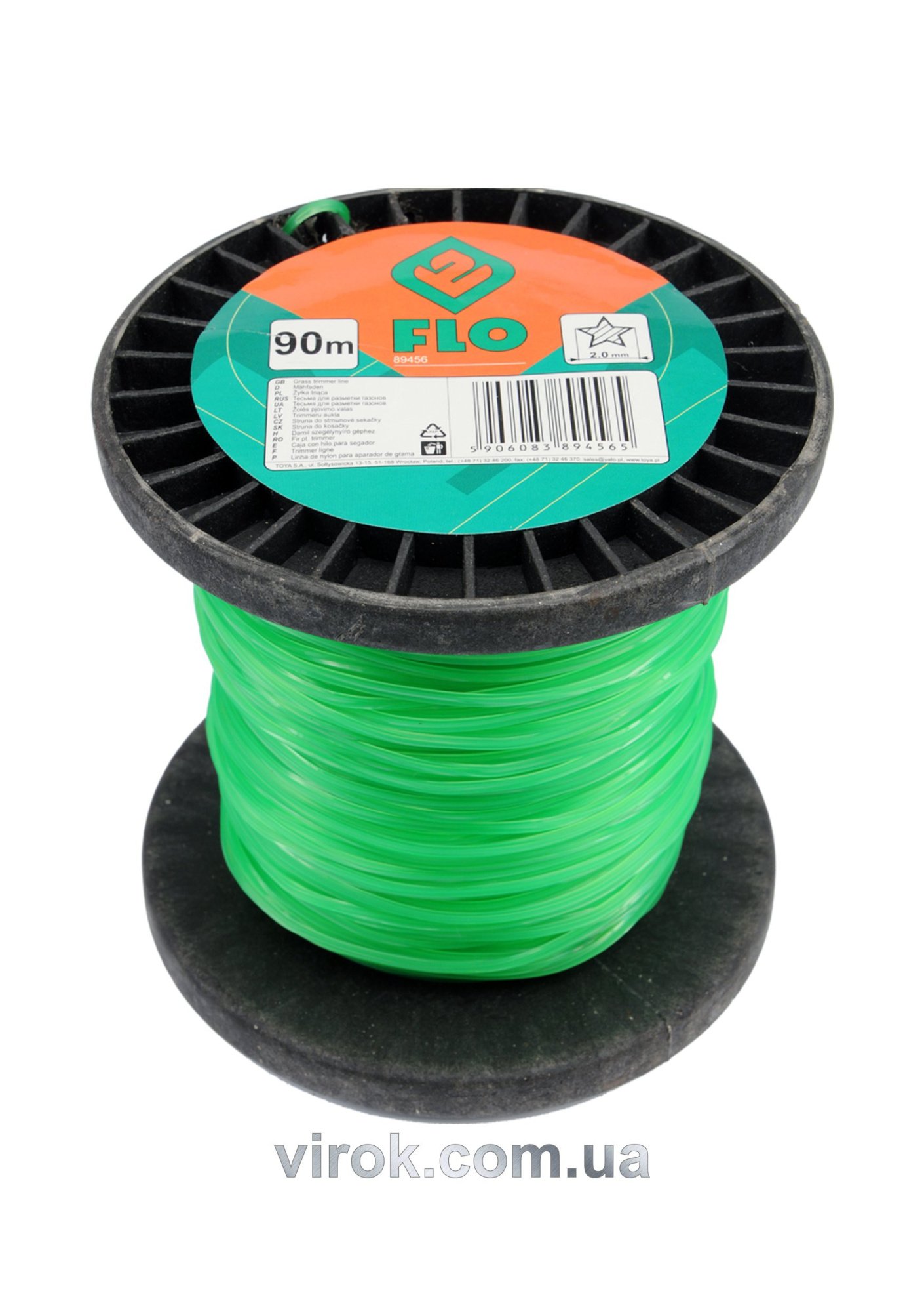FLO Жилка для тримера зірка : Ø= 2 мм, l= 90 м (бобіна)  | 89456