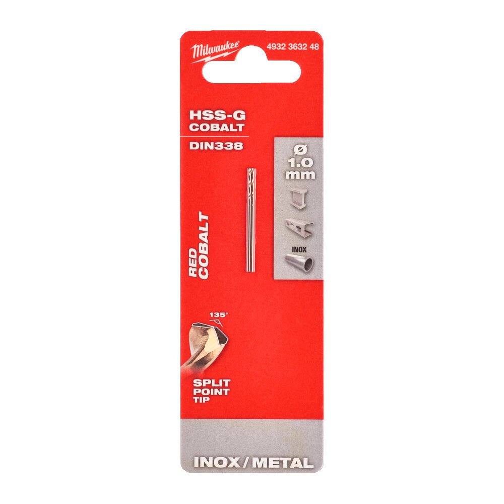 MILWAUKEE Свердло по металу HSS-CoDIN338, Ø1,0мм, (2шт) | 4932363248