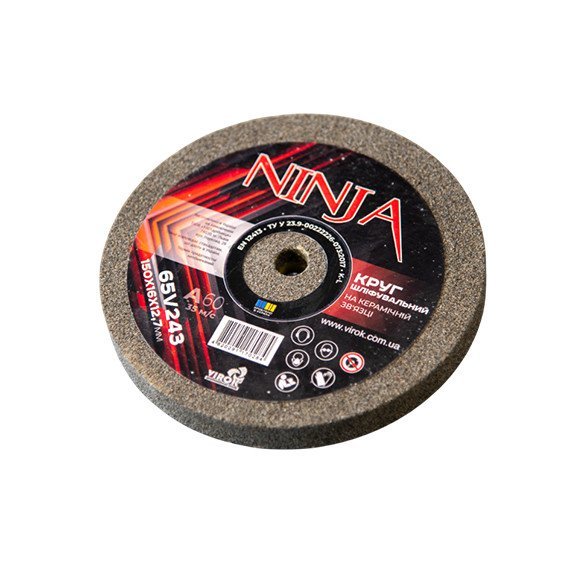 Круг для точила на керамічній зв'язці  NINJA 150х16х12,7 мм F60 ТМ VIROK, твердість L