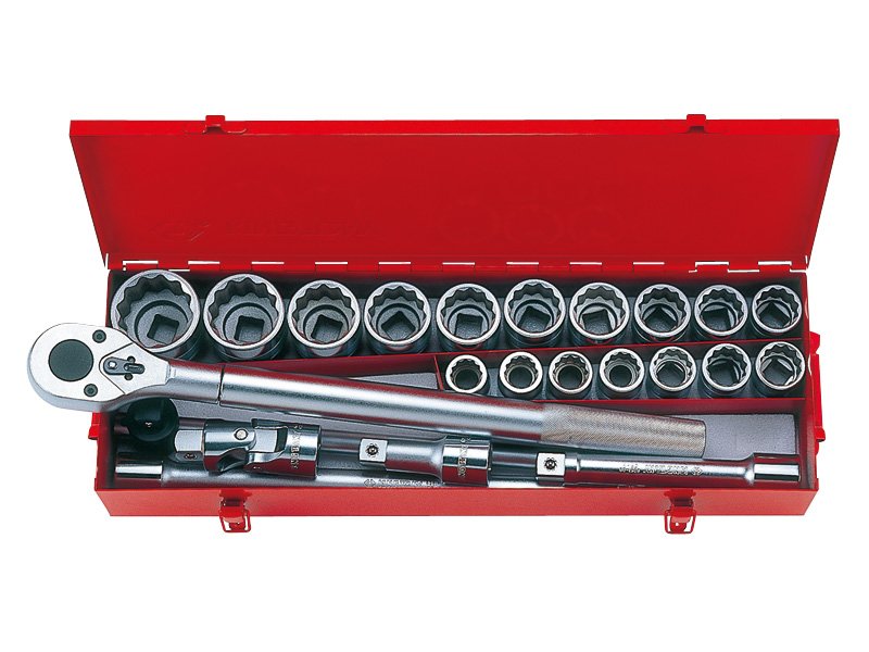 KING TONY Набор головок 3/4" 23 ед. 12-ти гранные,короткие, дюймовые | 6023SR