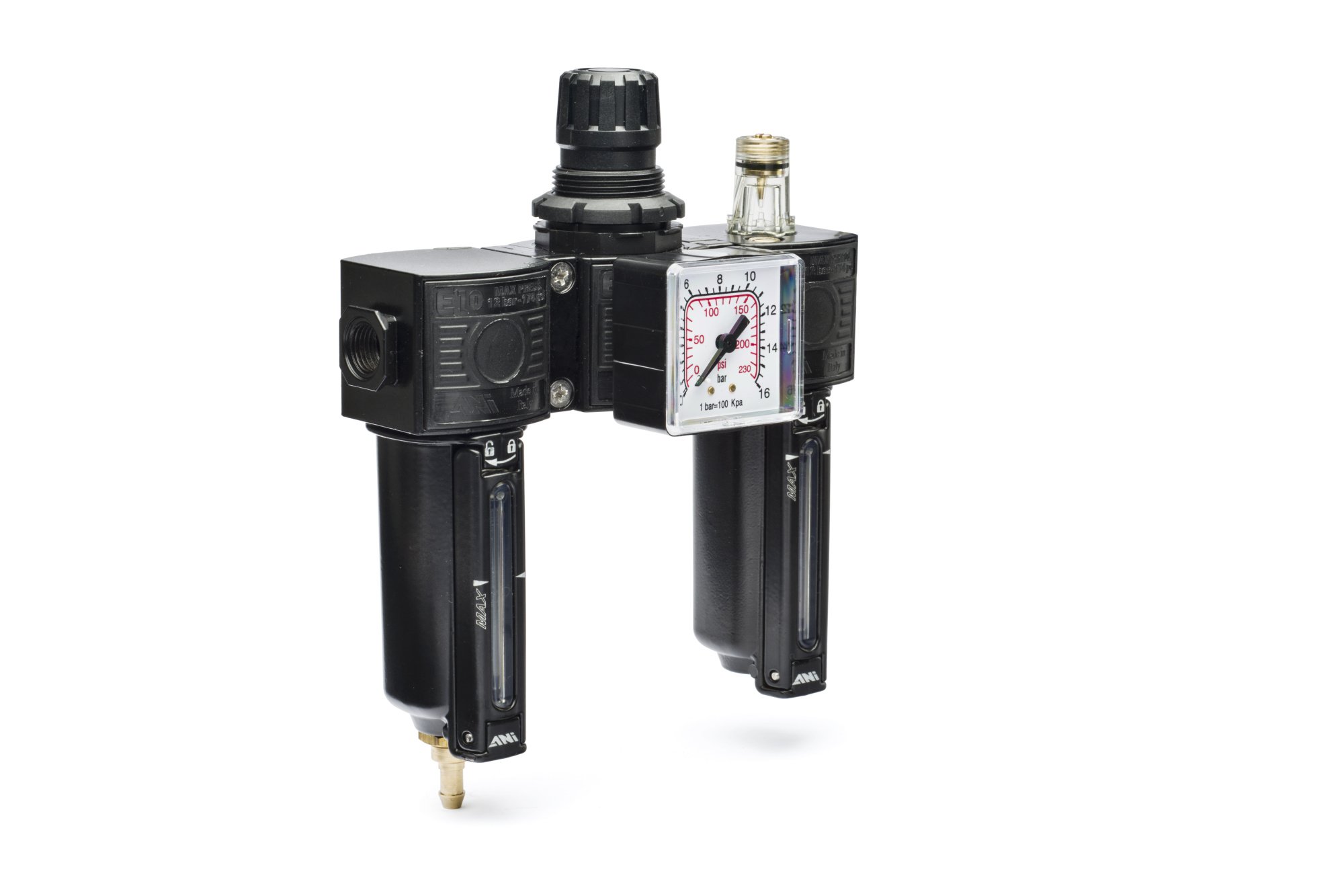 ANI Spa Блок подготовки воздуха 1/4" с редуктором (металлический корпус) (1200л/мин) E/13/2/P | AH11