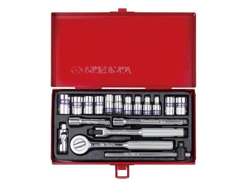 KING TONY Набор головок 1/4" 18 ед. 6-ти гранные, (4-12mm) | 2518MR