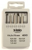 FELO Набор бит 73 мм 0,5х3,0 / 0,6х3,5 / 0,8х4,0 / 1,0х5,5 / 1,2х6,5 мм 5 шт. // 03091716