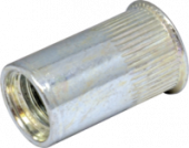 Гайка-заклепка круглая головка впотай с насечкой M10-L (основа 3,5-6,0 мм.)