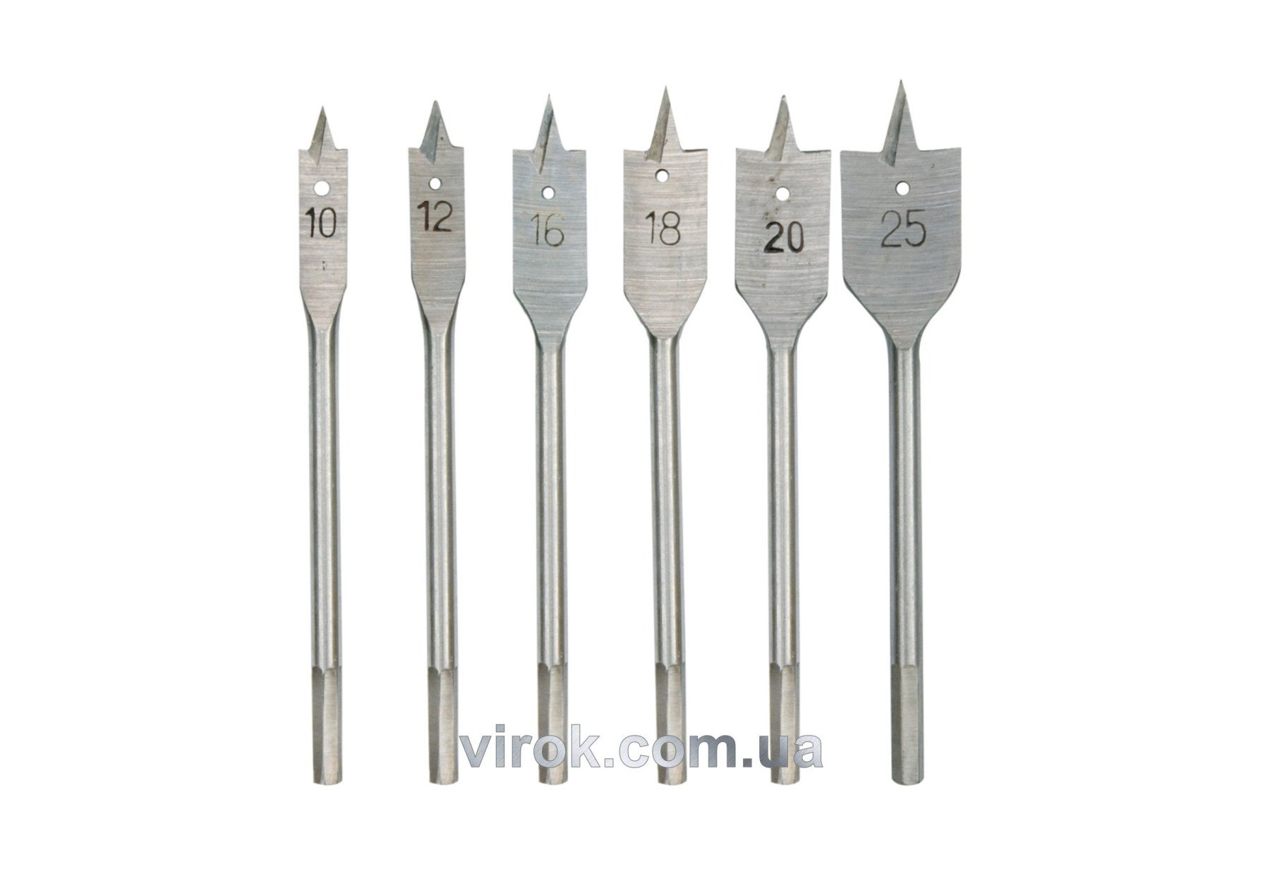 VOREL Набір свердл перових по дереву : Ø=10-25 мм, 6 шт.  | 22500