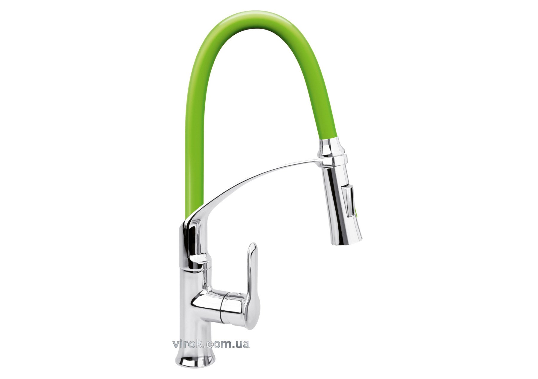 FALA Змішувач води "FLEXIBLE-2"для раковини з гнучкою зеленою лійкою, регулюв.потоку води,l=60 см(DW