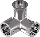 Колено для релинга - трехстороннее нержавеющее // M 8211