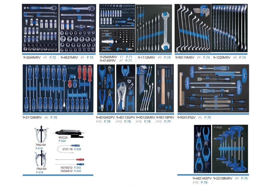 KING TONY Набор инструментов для тележки 325 пр.(Ложементы) (EVA ложемент) с тележкой 87634-7B | 963