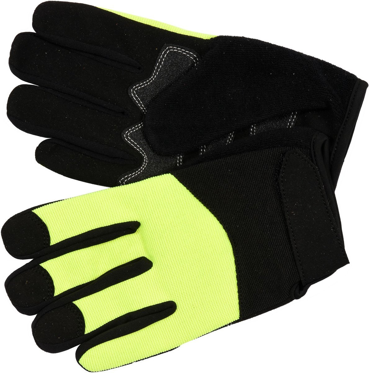 YATO Рукавиці робочі чорно-жовті зміцнені YATO для сенс. екранів, штучна шкіра +бавовн трикотаж, роз