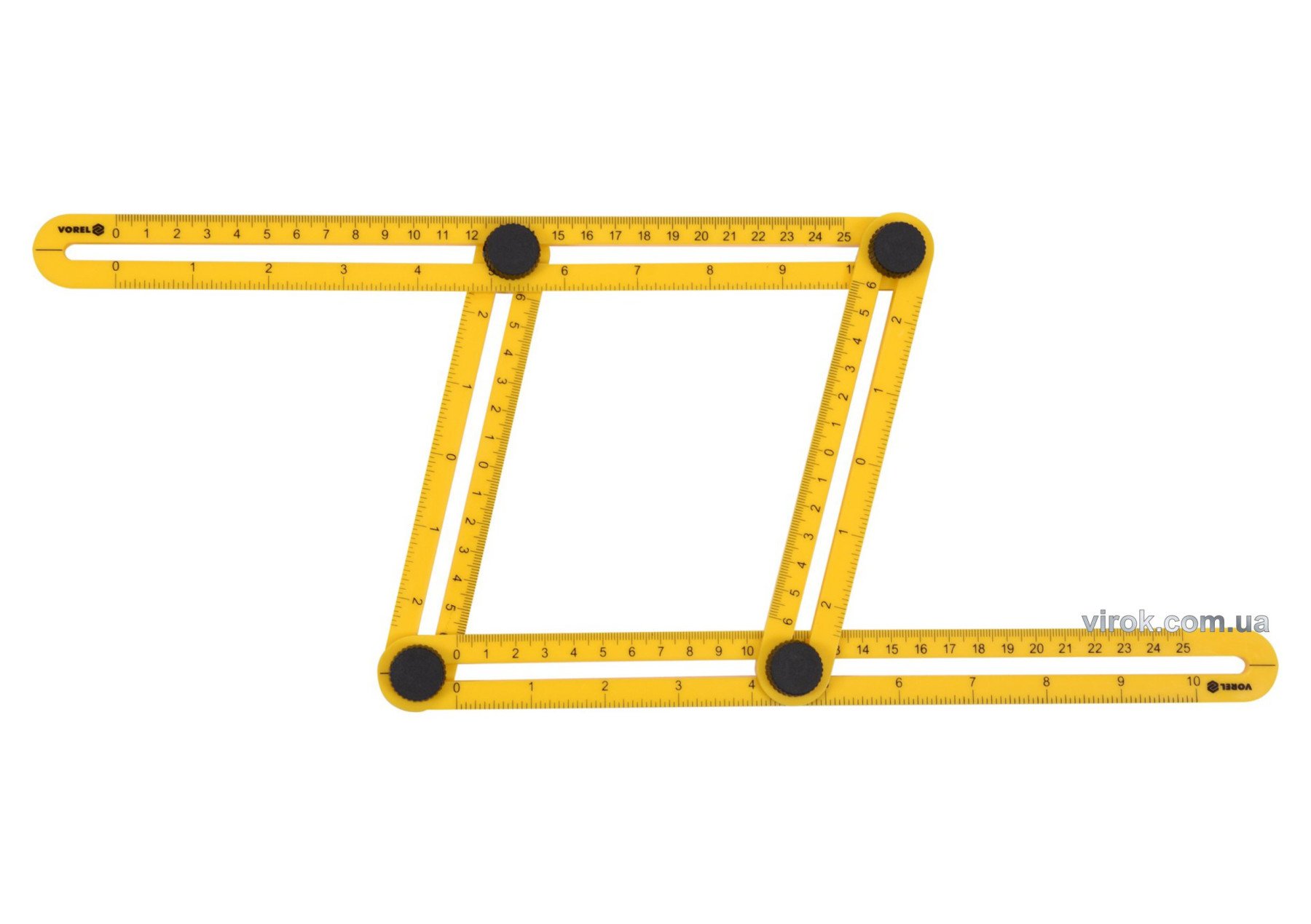 VOREL Шаблон - лінійка для перенесення вимірів, 25х12см. габ. 310 х 175 х 25 мм  | 18470
