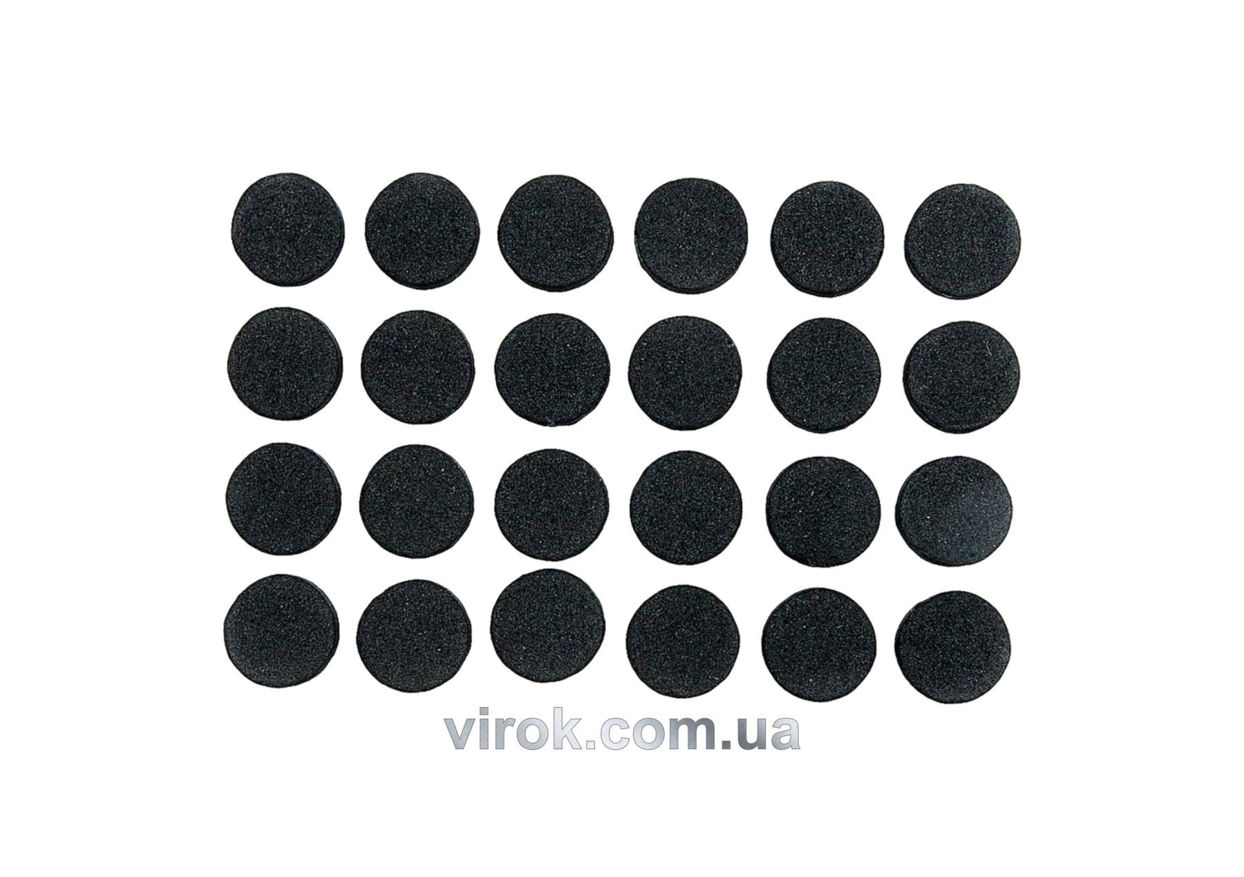 VOREL Протектор самоклеючий антиковзкий , 10мм набір 24шт. (чорні)  | 74816