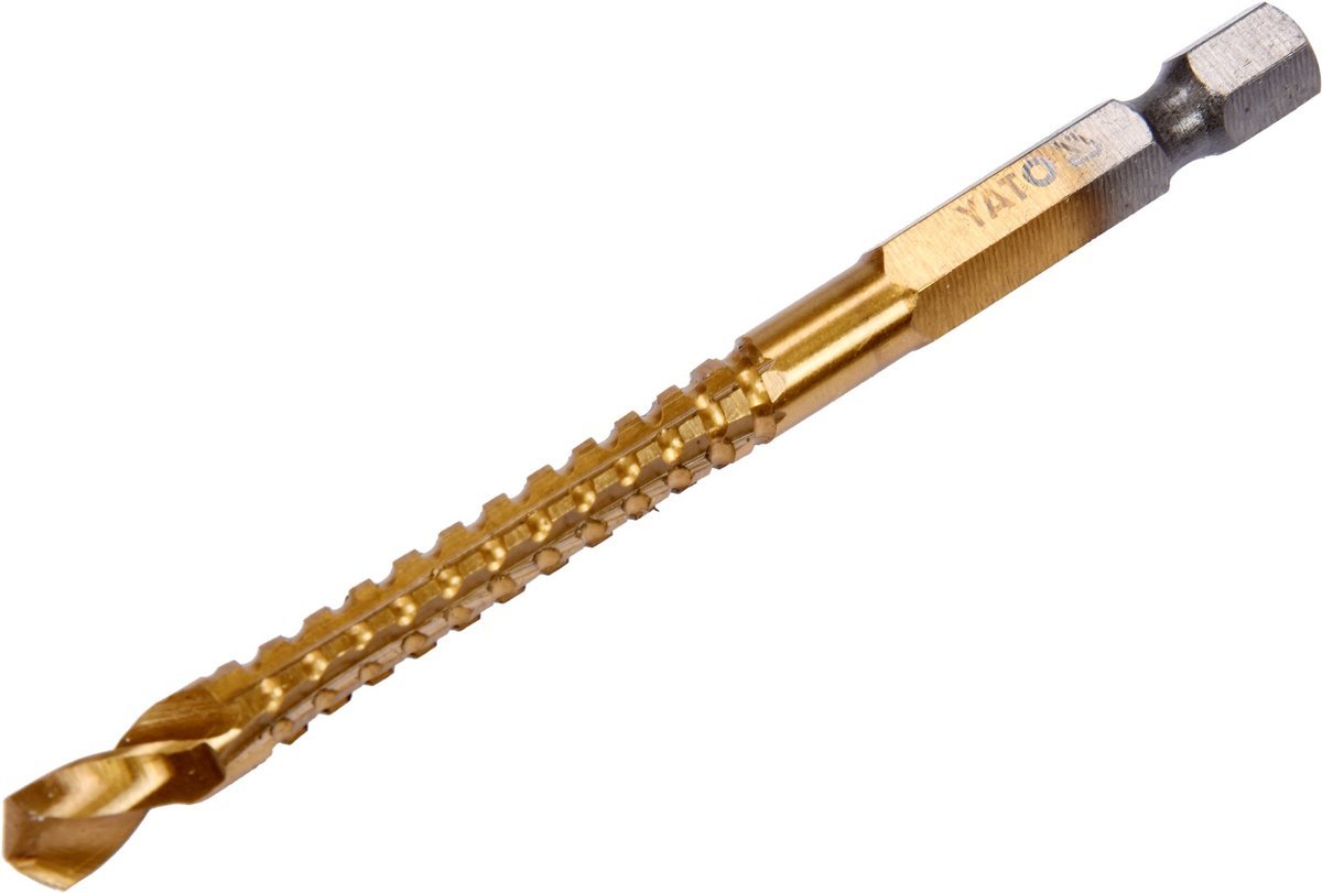 YATO Свердло фрезерувальне по металу YATO : HSS-TIN, Ø= 6.5 мм, l= 89 мм, HEX - 1/4"  | YT-44824