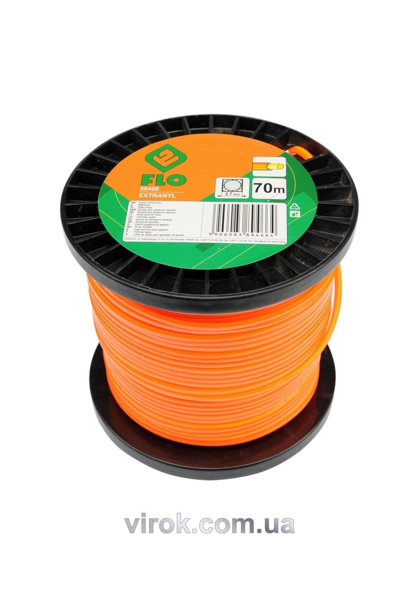 FLO Жилка для тримера кругла на котушці 2,7 мм х 70 м  | 89466