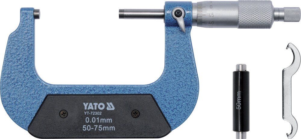 YATO Мікрометр YATO з точністю 0.01 мм в діапазоні 50 - 75 мм  | YT-72302