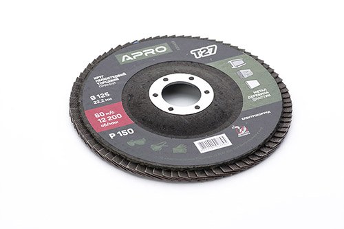 Круг лепестково-торцевой Р150 прямой 125мм (Т27) (КЛТ) APRO