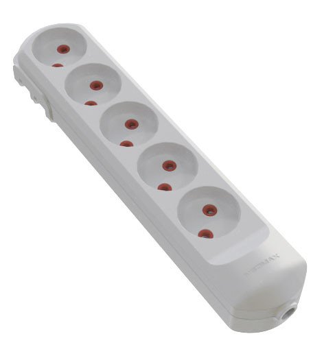 Колодка мережева VIROK: з 5 гніздами без заземлення