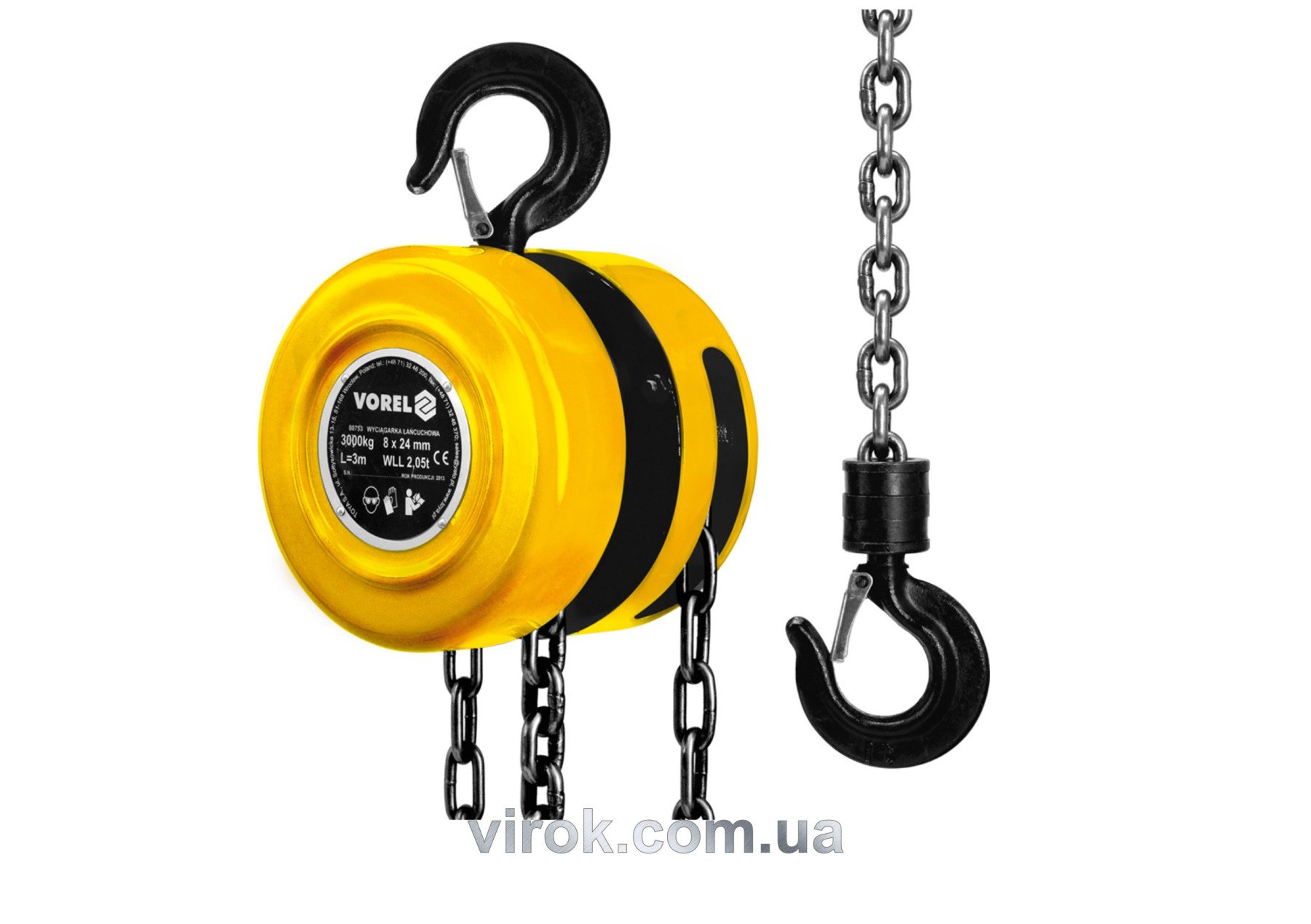 VOREL Лебідка ланцюгова : 3 т, L= 3 м  | 80753