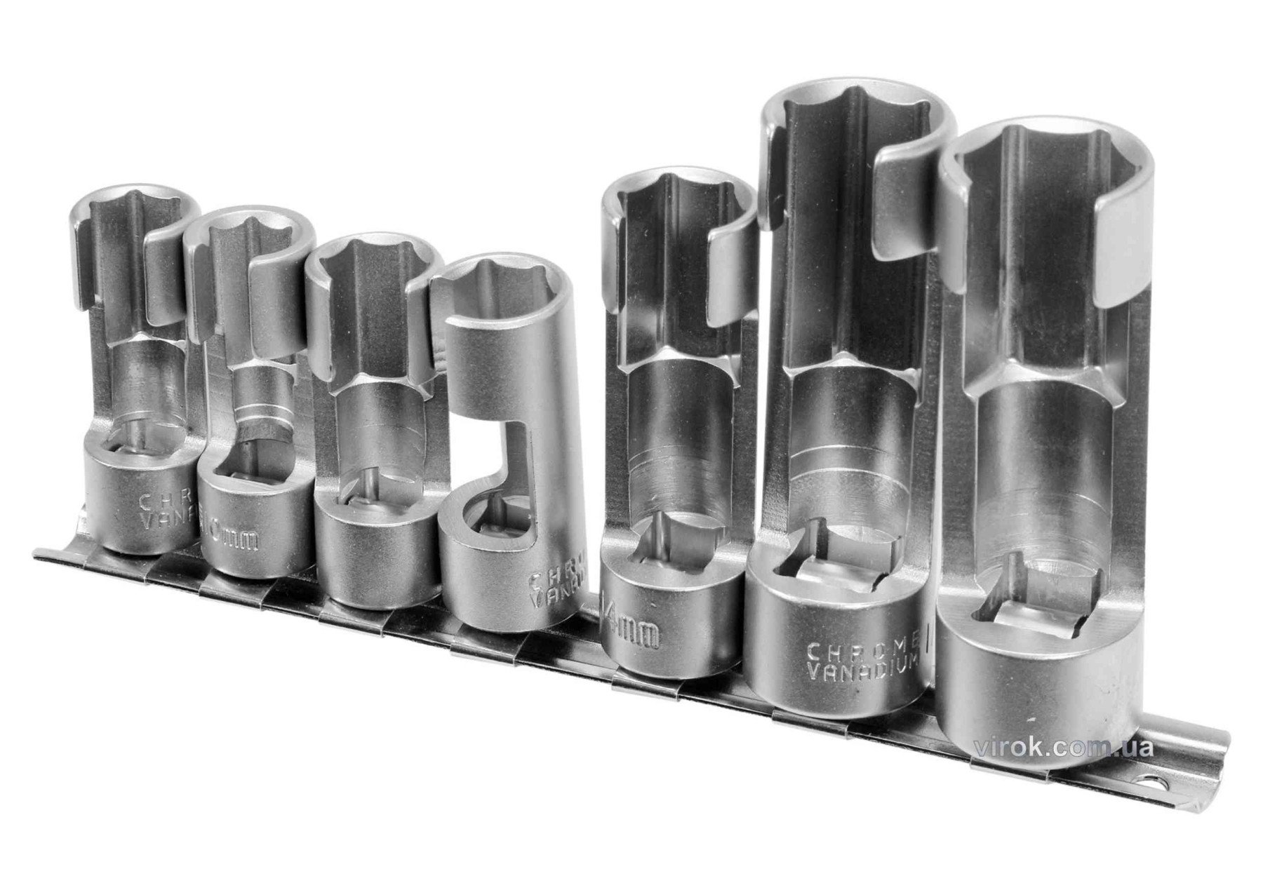 YATO Головки торцеві відкриті для лямбда-зондів, датчиків YATO : 3/8" і 1/2", М10-19, CrV, 7 шт.  | 