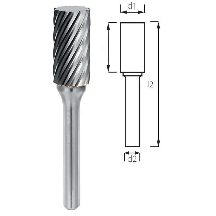 Борфреза цилиндрическая без торцевых зубцов PROFITOOL - 12х25х70х6 мм (A12256-3INOX)