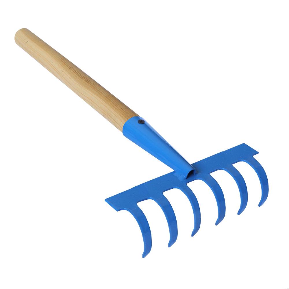 Грабельки фарбовані, деревяна ручка, 500 мм, 6 зубів Україна | 71-044