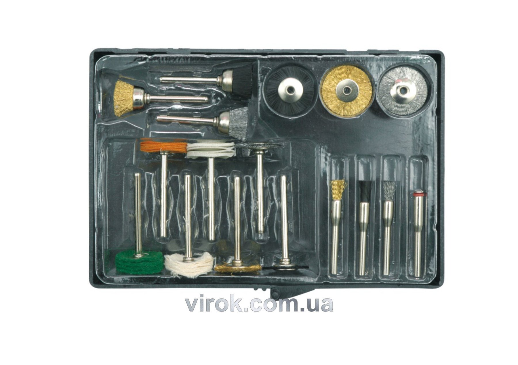 VOREL Насадки шліфувальні та полірувальні до мінішліфмашинки , набір 17шт  | 25411