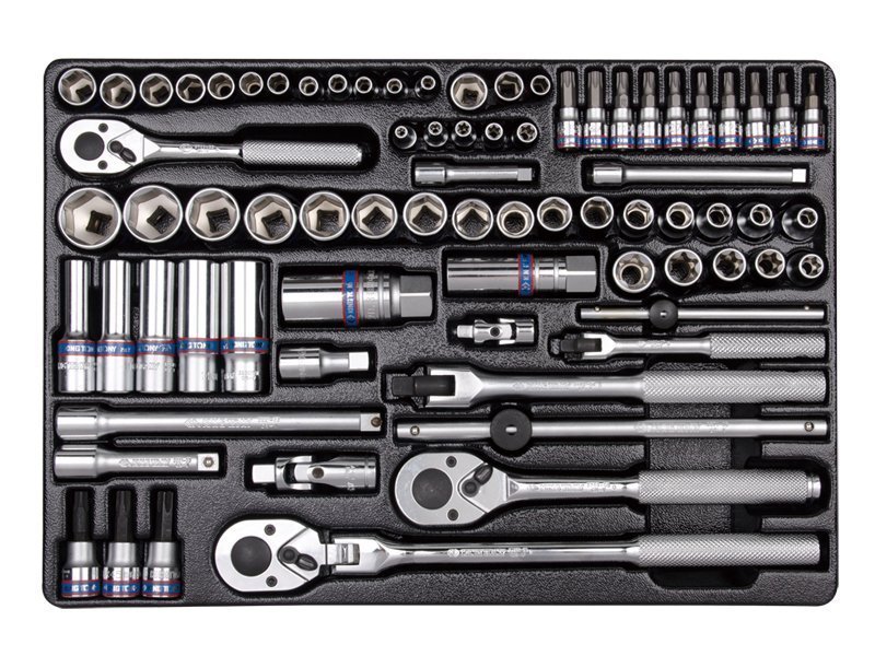 KING TONY Набор торцевых головок 1/4 "+3/8" 75 ед. в ложементе | 9-5575MR