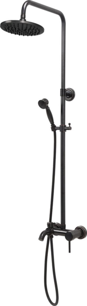 FALA Душовий комплект з кульовим регулятором RETRO BLACK 2 : 2 функції, регульована висота 95-130 см
