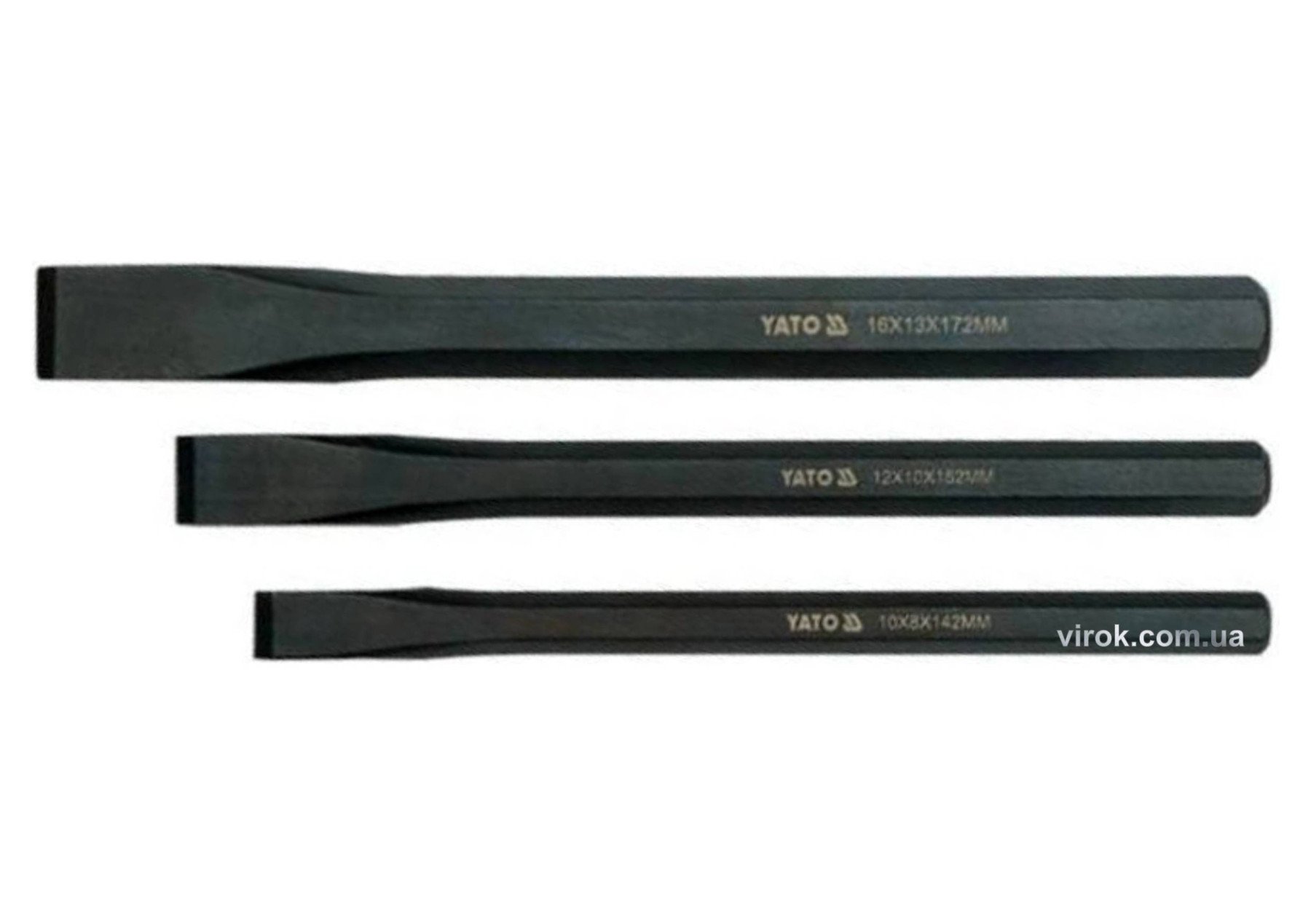 YATO Зубило YATO, Набір 3 шт. 10 x 142,12 x 152,16 x 172 мм  | YT-4711