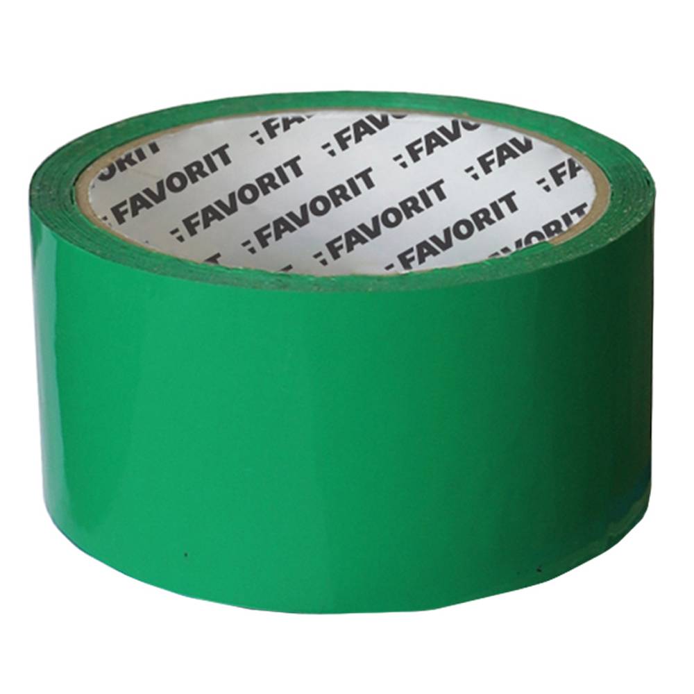 Стрічка клейка 48 мм х 50 м, зелена Favorit | 10-569