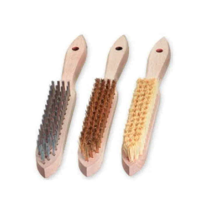 Щетка ручная 290х140 мм, латунированная стальная проволока 0.3 мм. 5-рядная LESSMANN