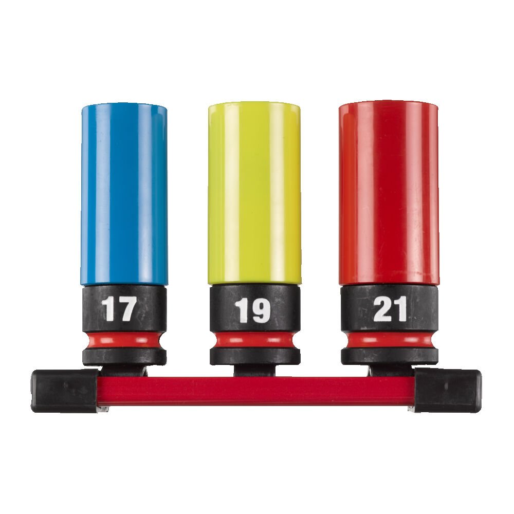 MILWAUKEE Набір головок ShW 1/2'' Automotive подовжених, на планці, (3шт) | 4932493370