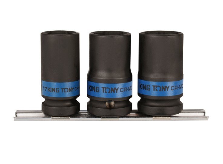 KING TONY Набор головок ударных 1/2" 3 ед. 6-ти гранные,длинные, 17,19,21мм (серия 4835M) | 4423MP